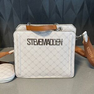 Steve Madden Cream and Brown Crossbody Bag